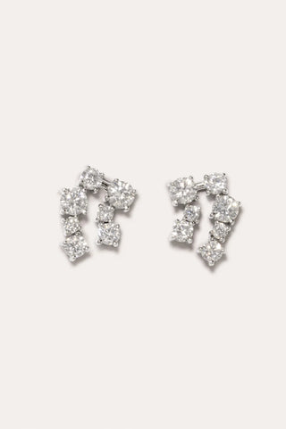 Sophisticated, fluidly shaped earrings with meticulously set zirconia stones for maximum brilliance.