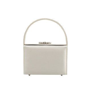 Liliana white satin jeweled crossbody bag