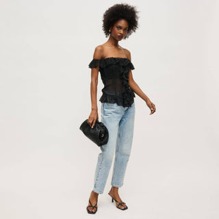 Tate Woven Frame Clutch