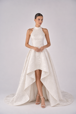 Fiora hi-lo halter gown