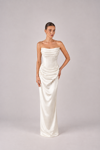 Serena mermaid draped wedding dress