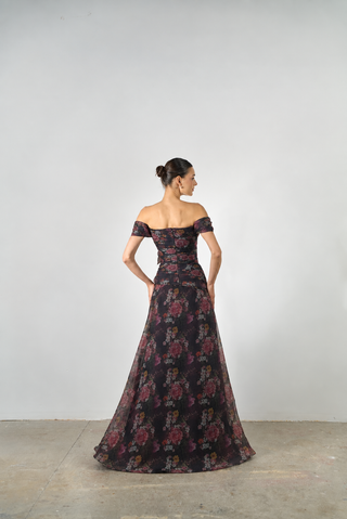 Portia organza printed gown