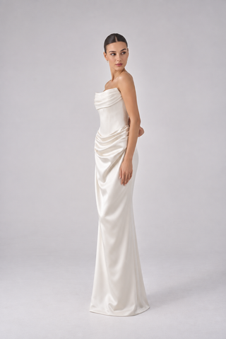 Serena mermaid draped wedding dress