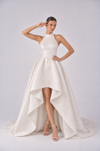Fiora hi-lo halter gown