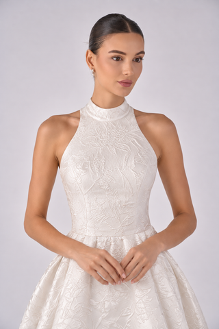Fiora hi-lo halter gown