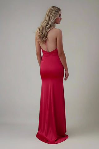 Florette plunging gown with hand sewn center rose