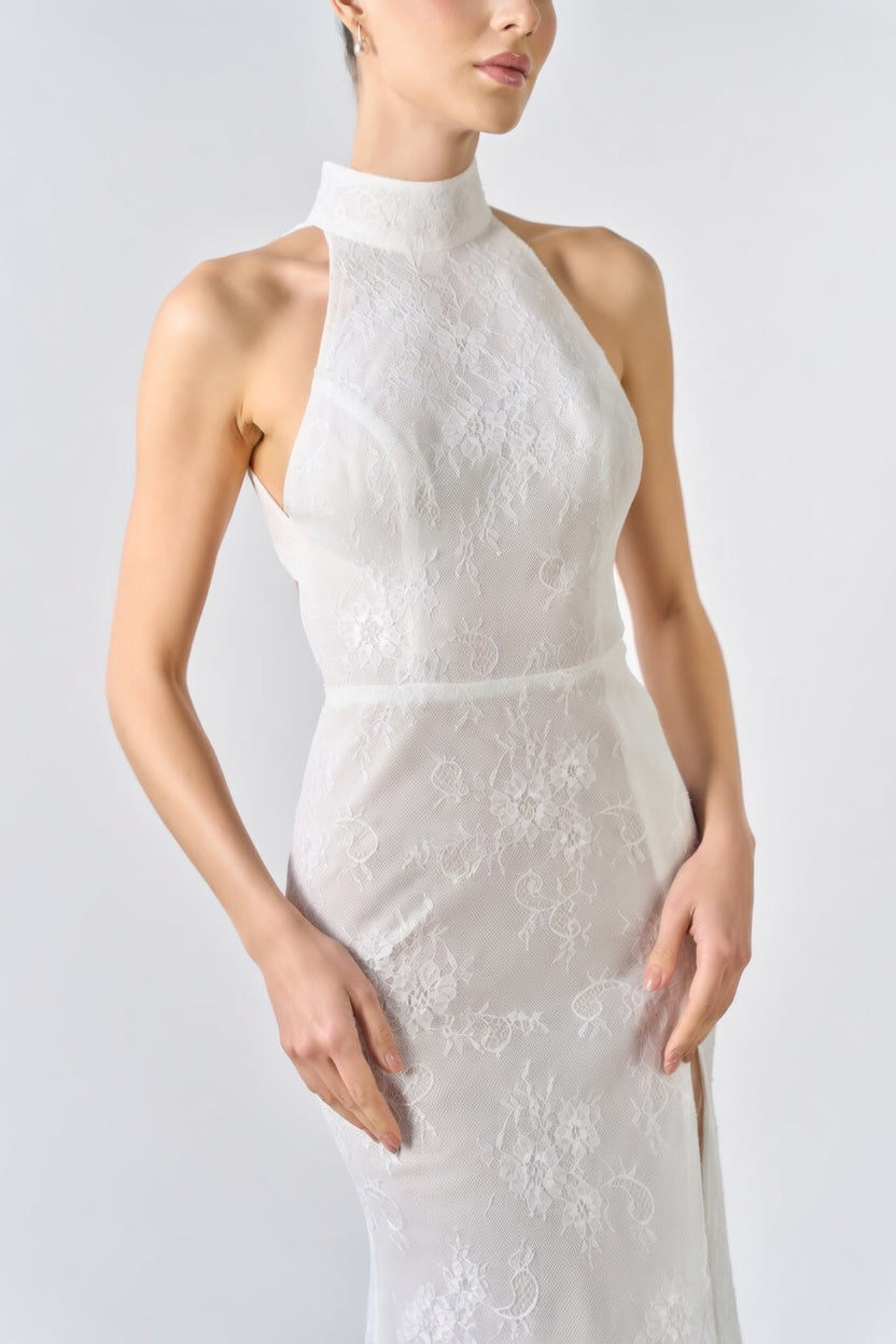 Turin Halter Neck Wedding Dress by Idina Bride Luxury Bridal Gown Made to Order / Custom color / 14 Turin Halter Neck Wedding Dress by Idina Bride Luxury Bridal Gown Made to Order / Custom color / 14