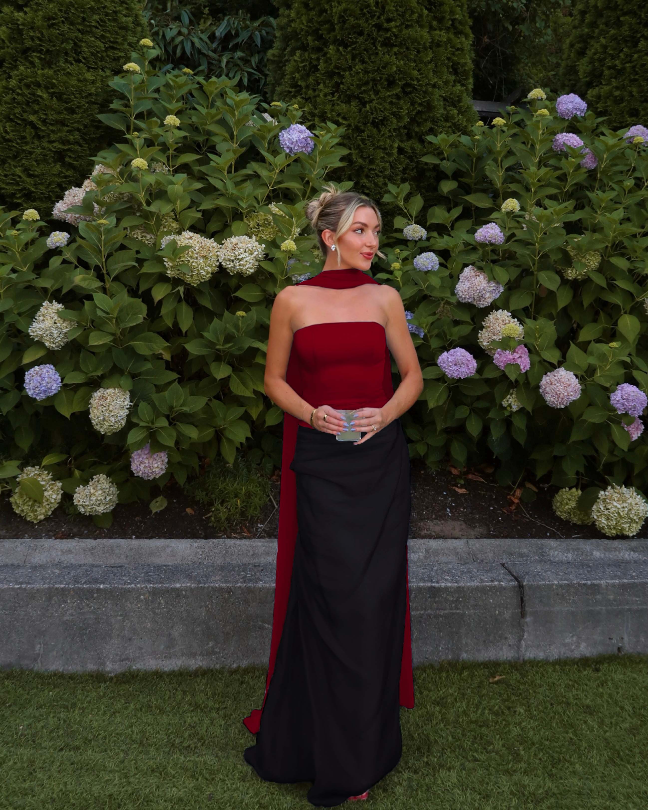Ginger 2 Strapless Column Evening Gown Designer Formal Dress Seattle In Stock / Burgundy Top/ Black Bottom / 14 Ginger 2 Strapless Column Evening Gown Designer Formal Dress Seattle In Stock / Burgundy Top/ Black Bottom / 14