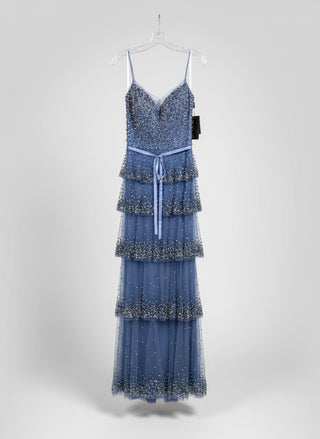 1912GL9560 Dusty rose spaghetti strap beaded dress