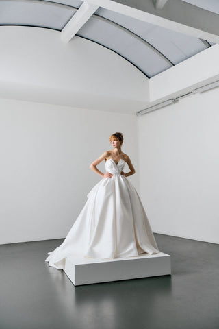VRM520 - DRAMATIC DRAPED BELL GOWN
