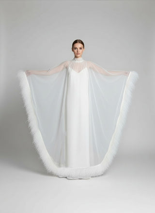 Ostrich feather full length cape