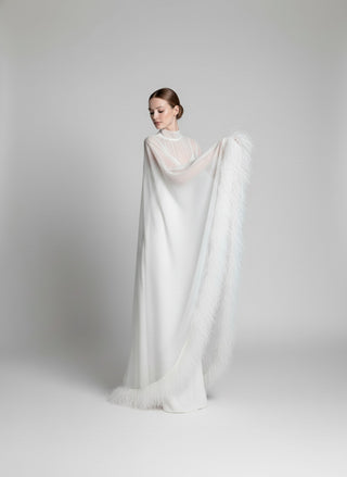 Ostrich feather full length cape