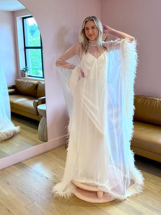 Ostrich feather full length cape